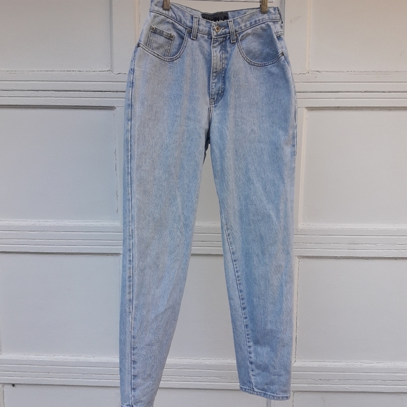 Vintage Jeans High Waisted Tapered Ankle Curvy Retro 1980s 90s Light Wash Denim - Picture 9 of 16